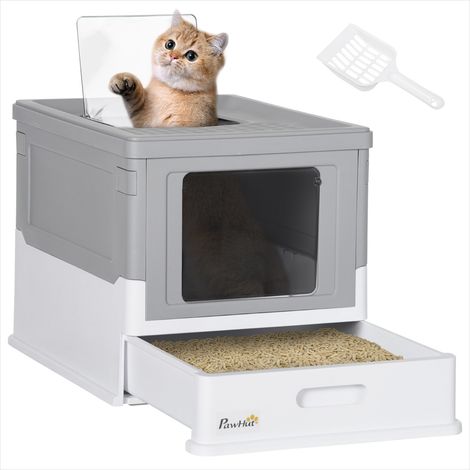 Bac à litière 47,5 cm maison de toilette pliable pour chat (1/5)