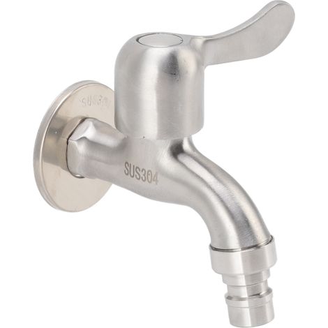 Robinet de Machine à Laver Antifuite en Acier Inoxydable Monté au Mur, Eau Froide, pour Jardin et Cuisine