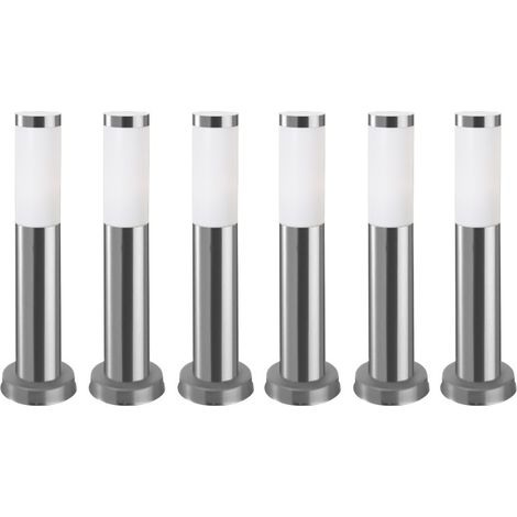 Forlight Koral (6 uds) Baliza Exterior de Jardín Resistente al Agua IP55. Poste de Luz. Lámpara Bolardo de Acero Inoxidable 23W.