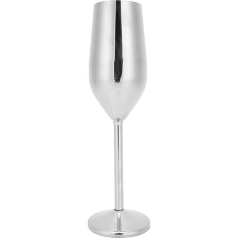 Champagnerglas aus Edelstahl 304, 220 ml Weinglas für Bar, Party, Empfang, Silber (1/5)