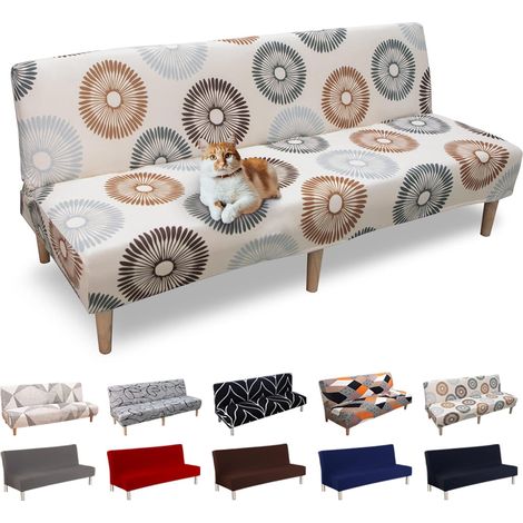 Sofa Cover without Armrest 3 Seater Sofa Cover Stretch Universal Washable Sofa Cover for Sofa Bed Adjustable Protective Cover for Sofa, Sunflower (1/5)
