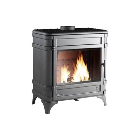 Invicta – Poêle à bois fonte 12kW anthracite – Longueur bûche 60 cm – Rendement 77% – Évacuation des fumées dessus – Flamme verte 7 étoiles (1/4)