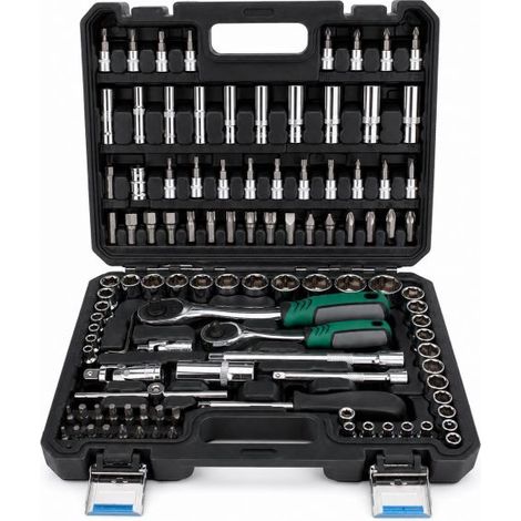Set Valigetta Chiavi a Bussola 108PZ con Cricchetto 1/4" + 3/8" Cromo Vanadio (1/5)