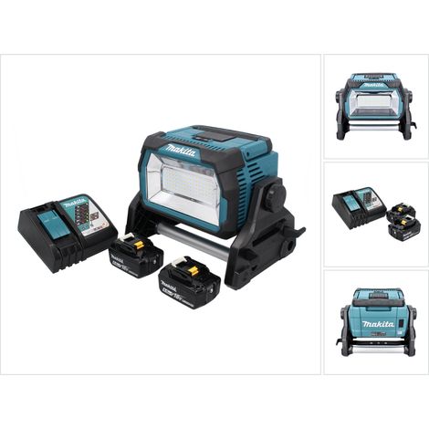 Makita DML 809 RG Akku LED Baustrahler 18 V 10000 lm + 2x Akku 6,0 Ah + Ladegerät