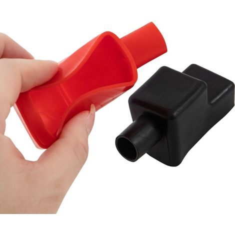 Manchon isolant de protection pour bornes de batterie, clips pour bornes de batterie, couvercles pour bornes positive et négative, capuchons isolants pour bornes de batterie (rouge et noir, une paire) (1/5)