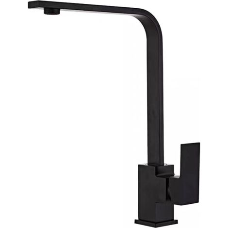 Robinet de cuisine noir monocommande – Rotation 360° – Corps en laiton – Hauteur 36 cm – Économie d'eau jusqu'à 30% – Ideko (1/5)