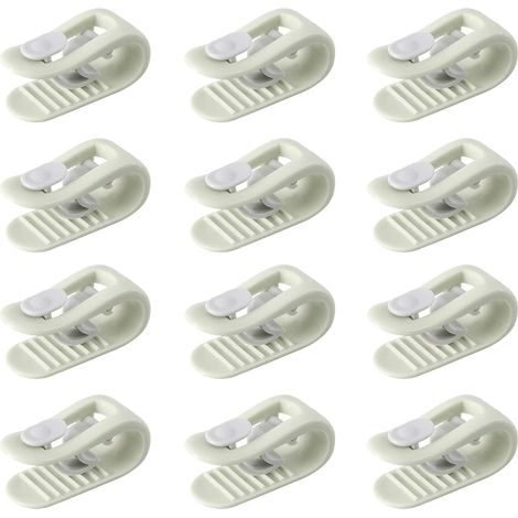 Attaches de couette sans aiguille, pinces pour housse de couette, fixations antidérapantes à haute élasticité pour maintenir la couette en place, lot de 12 pinces. (1/5)