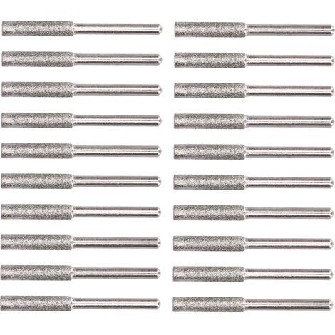 20-teiliges Kettensägen-Schärfset mit Schleifkopf, rotierender Feile und Fräskopf, silberfarben, 4 mm (1/5)