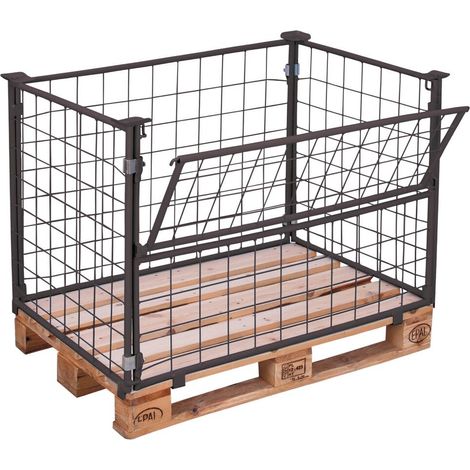 VARIOfit Palettenaufsatz Typ 64 aus Stahl 1200x800mm Maße, 800mm Höhe Anthrazitgrau RAL 7016