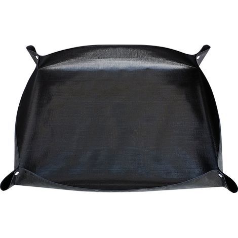 Tapis de rempotage pour plantes - 100 x 100 cm - Carré - Portable - Plateau de rempotage - Pliable - Bâche de rempotage étanche - Noir (1/4)