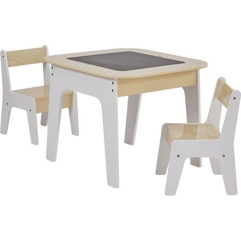 Kids 3 in 1 Storage Table and Chair Set - L60 x W60 x H50 cm