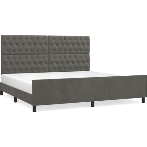 Maison Exclusive - Giroletto senza Materasso Grigio Scuro 200x200 cm Velluto (1/5)