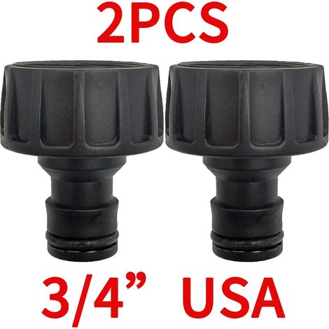 (h-USA-2pcs-3/4'') Raccord rapide EURO USA 3/4 pouce mâle pour tuyau d'arrosage, compatible avec les systèmes d'irrigation goutte à goutte. (1/5)
