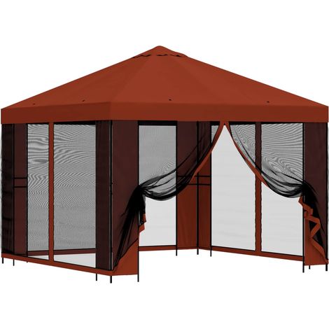 vidaXL Garden Gazebo with Sidewalls 3 x 3 m Terracotta (1/4)