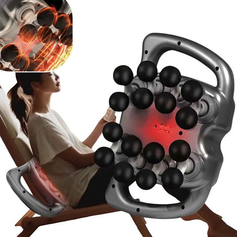 Rullo massaggiante elettrico a 16 testine – Dispositivo massaggiante muscolare con funzione riscaldante – Anticellulite e rilassamento muscolare profondo – Per schiena, collo e gambe (1/5)