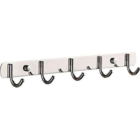 Handtuchhalter aus Edelstahl, robuste Wandhalterung, moderner Metallhaken für Eingangsbereich, Flur, Küche, Badezimmer, Schlafzimmer (rund, 5 Haken)