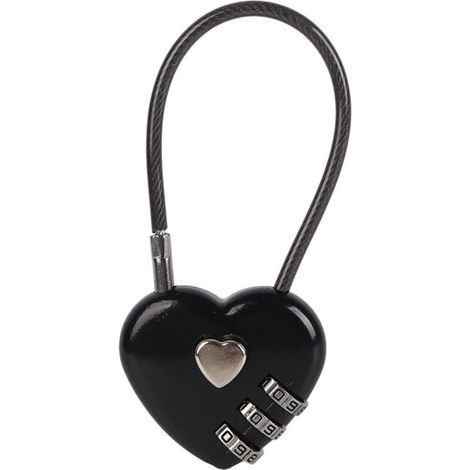 Cadenas à code portable 3 chiffres en forme de cœur, verrouillage sécurisé pour boîte à bijoux, sac à dos, valise et casier (1/5)