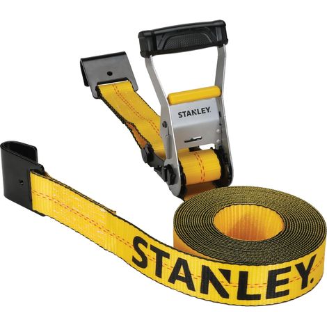 Sangle à cliquet avec Crochets Plats Noir/Jaune 5,1 cm x 8,6 m Charge de Travail sûre 1,5 kg Résistance à la Rupture 4,5 kg (1/5)