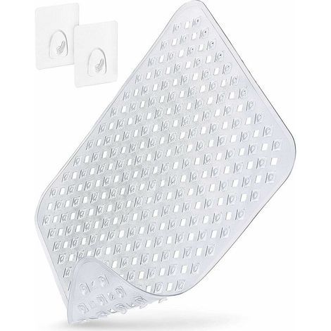 Tapis de Douche antidérapant Sensible à la Peau 53x53cm, Fixation INCL.  Tapis antidérapant pour la Douche sans BPA  Tapis de Bain résistant aux moisissures & Lavable (1/4)