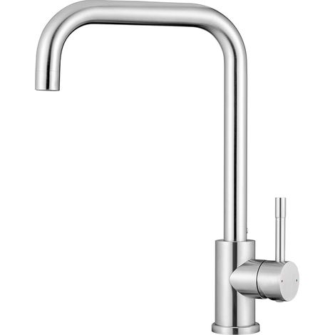 Robinet de cuisine brossé mélangeur de cuisine rotatif à 360 °, robinet de cuisine flexible en acier inoxydable 304, robinet de cuisine anti - corrosion (1/5)