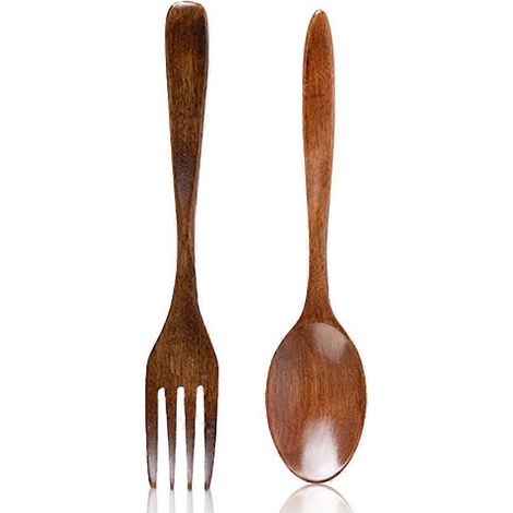 Ensemble de cuisine en bois pour mélanger salades et soupes, ustensiles de cuisine antiadhésifs, louche de service, style cuisine 1 (1/5)