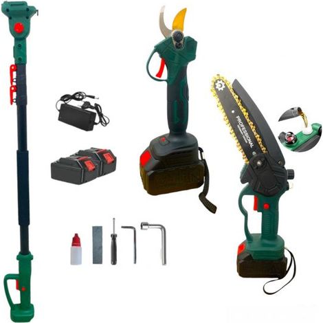 Kit 3 in 1 Motosega 6" + Forbice Cesoia Doppia Batteria 68V + Asta Telescopica (1/5)