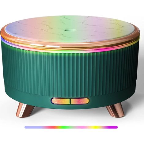 Diffuseur d'huiles essentielles et humidificateur-purificateur d'air 2 en 1 Ultra Silencieux 25DB Élimine Allergènes, Pollen, Acariens, Odeur, Réservoir de 500ml avec Minuterie (Vert) (1/5)