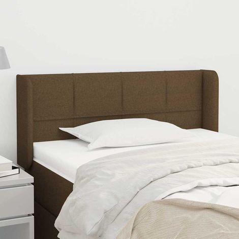 vidaXL Tête de lit avec oreilles Marron Foncé 83x16x78/88 cm Tissu (1/5)