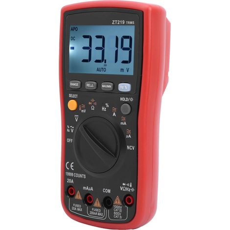 Multimètre numérique ZT219 à sélection automatique de gamme, testeur de tension AC/DC True-RMS, 19 999 points (1/5)