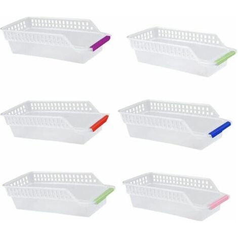 FENOPLASTICABoîte de rangement pour réfrigérateur, 6 pièces Boîte de rangement en plastique PP Boîte de rangement durable pour réfrigérateur empilable Boîte de rangement pour réfrigérateur de cuisine (1/4)