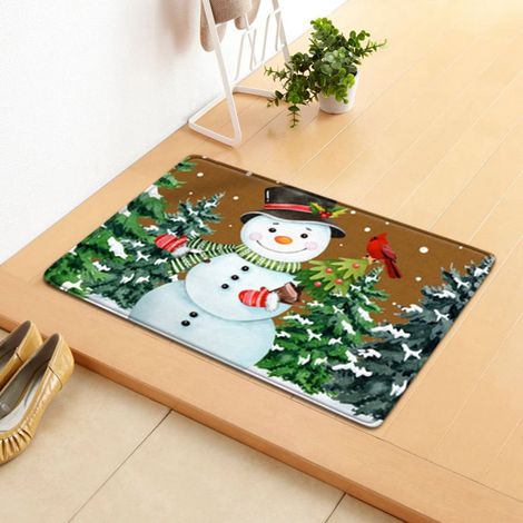 Tapis De Sol - Tapis D'Accueil De Noël En Fibre De Polyester - Pour Entrée Extérieure Ou Intérieure - 40 X 60 Cm - 1 Pièce (1/2)