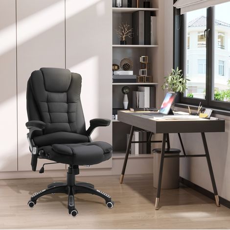 Chaise de bureau gaming 68x72x110-120 cm en polyester noir, massage, pour bureau FloraGrace (1/5)
