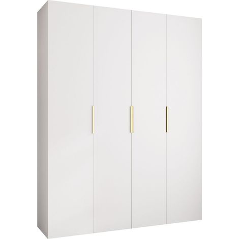 Armario Hartford 574, Dorado, 246x190x52cm, Puertas de armario: Con bisagras, Número de estantes: 16