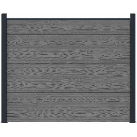 vidaXL Fence Panel WPC and Aluminium Grey