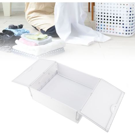 Boîte de rangement sous lit [en plastique transparent et foldable] + 1162g + ABS + avec couvercle + compartiment à vêtements + pour salon/bureau (1/5)