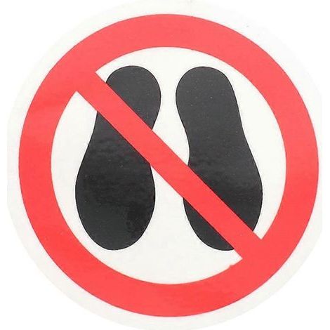 Runder „Nicht überqueren“-Aufkleber – Warnschild – 6,00 x 6,00 x 0,10 cm (1/4)