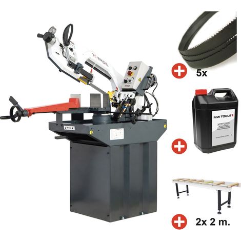 Pack scie à ruban pour métaux 225 mm - 230 V - Vitesse variable - 2 convoyeurs 2 m - 5 rubans - Liquide de coupe 5 L Torros SC281GV PACK 3 (1/5)