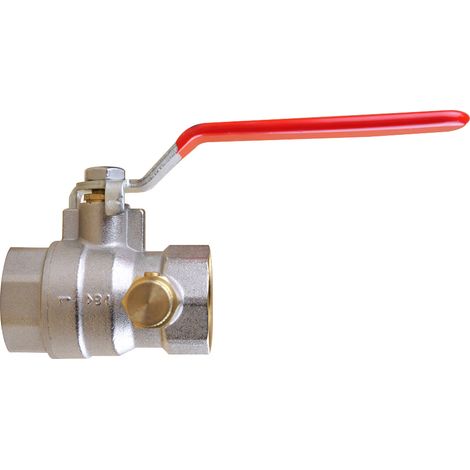 Vanne laiton Plate purge ACS passage intégral PN25 femelle-femelle 26-34 rouge (1/3)
