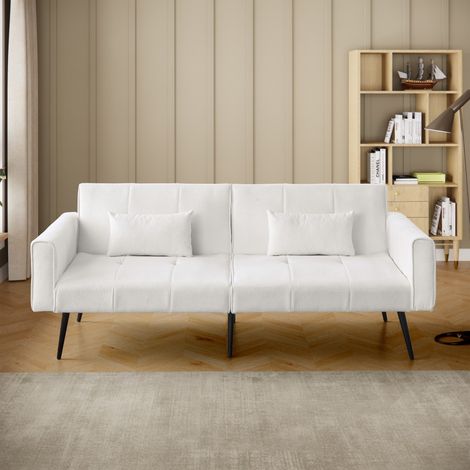 Divano letto 2-3 posti - Divano letto pieghevole e modulabile confortevole - 175x71x71cm - Tessuto Beige (1/5)
