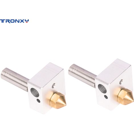 TRONXY 2 pièces kit tête d'impression buse laiton 0.4mm bloc de chauffe tube M6 pour fil 1.75mm imprimante 3D TRONXY X5SA/X5SAPRO/X5SA-400/X5SA-400PRO/X5SA-500/X5SA-500PRO/XY-2PRO (1/2)