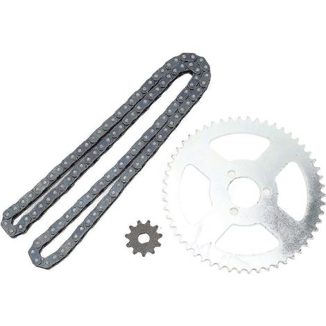 Kit chaîne et pignons T8F avant et arrière pour mini quad 47cc et 49cc - haute résistance