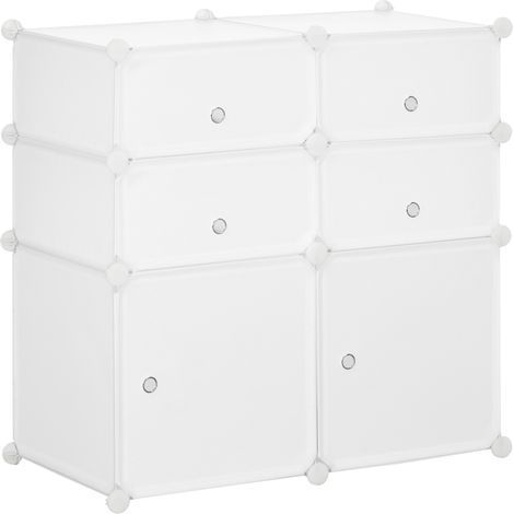 Zapatero con estantes y cajas de almacenamiento de plástico y acero, blanco, 75x37x73cm, ideal para mantener el orden en el pasillo (1/5)