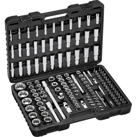 VIGOR Steckschlüssel Satz, 1/4 (6,3 mm) Vierkant hohl, 3/8 (10 mm) Vierkant hohl, 1/2 (12,5 mm) Vierkant hohl, Außen Doppelsechskant Profil, Außen (1/5)