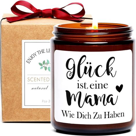 Bougie parfumée Cadeau pour Maman, cire de soja, 50h de combustion, coffret cadeau