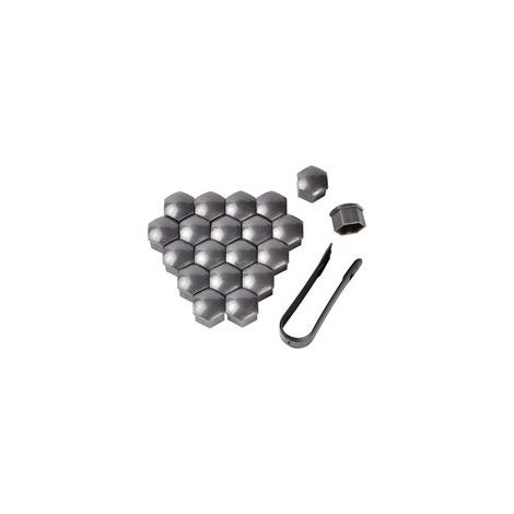 Cache écrou 19 mm – Lot de 20 capuchons hexagonaux en plastique – Protection contre la corrosion – Outil de démontage inclus (1/5)