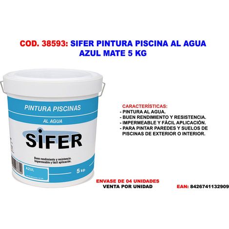 Peinture pour piscine à l'eau bleue mate 5 kg