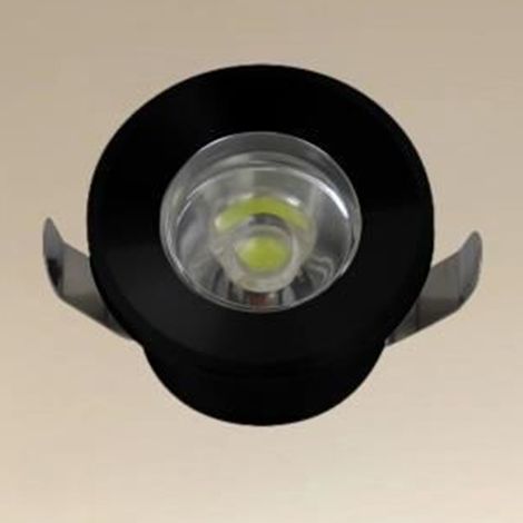 TRADE SHOP - Faretto 1w Led Incasso A Soffitto Ip20 Nero Mini Spot Segnapassi Luce Fredda 00281 -