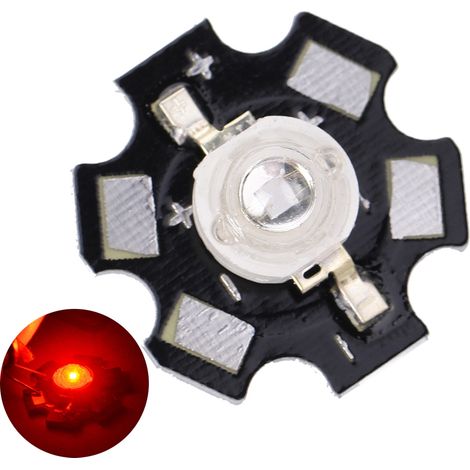 Kit LED 3W Haute Puissance Éclairage DIY Rouge Pastille Émetteur Diode Chip Lampe pour Luminaire (1/5)