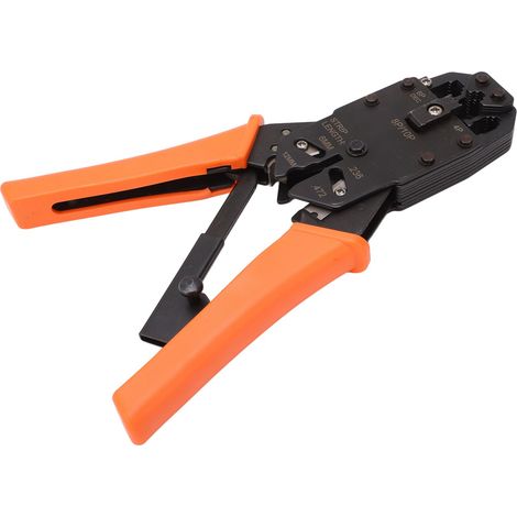 Pince à sertir RJ45/11/12 multifonction, outil de crimpage haute efficacité avec coupe-fil et dénudeur, pince à sertir à cliquet professionnelle pour connecteurs réseau, modèle HT-200R, usage courant. (1/5)