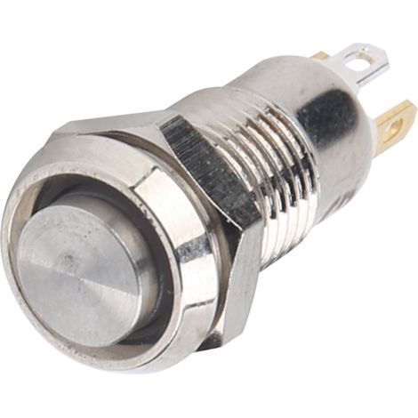 Bouton-poussoir de 8 mm, étanche IP65, en acier inoxydable, 3 V, blanc